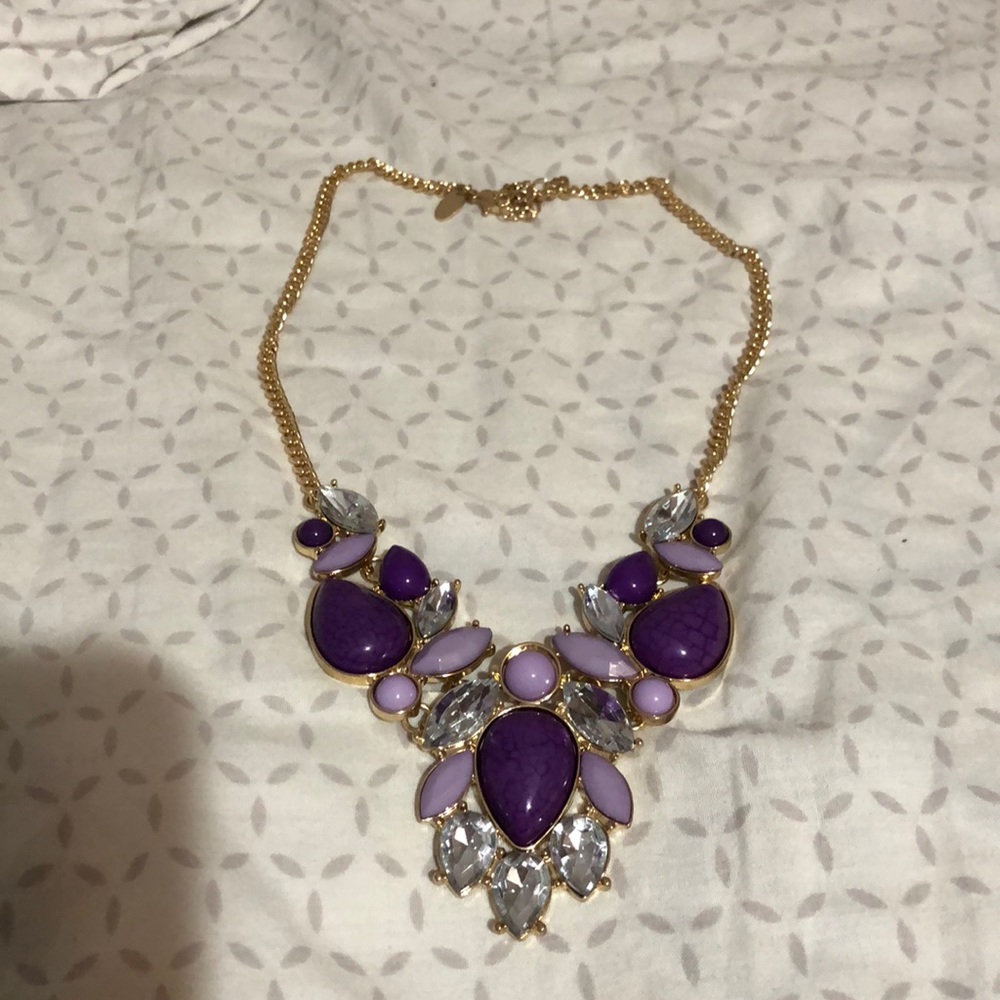 Purple statement necklace